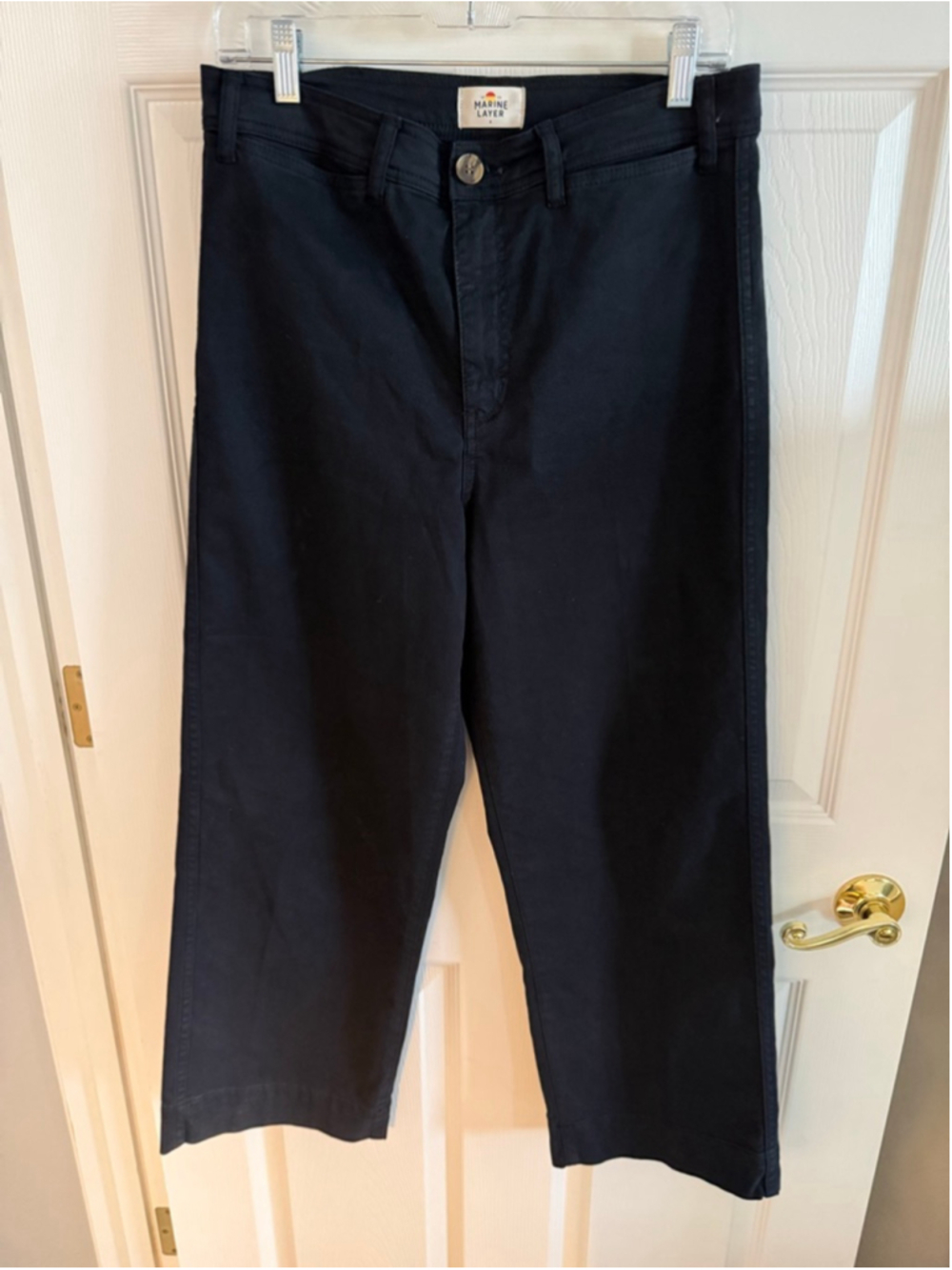 Marine Layer Bridget Slim Wide Leg Crop Pants navy size 8